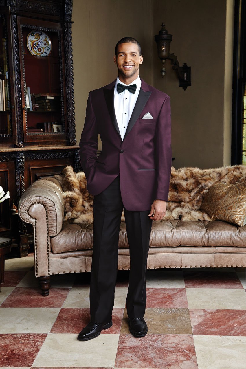 "Fitzgerald" Plum Tuxedo Jacket Peak (Separates)