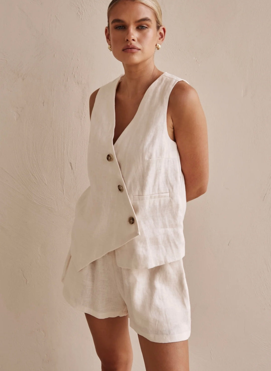 Off-White Asymmetric Linen Vest