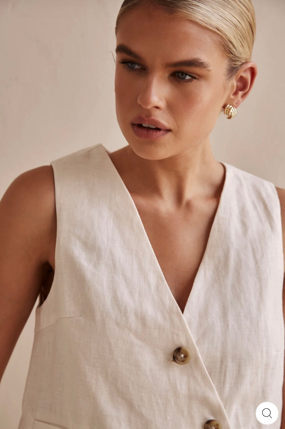 Off-White Asymmetric Linen Vest